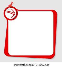 text box with pushpin and arrow