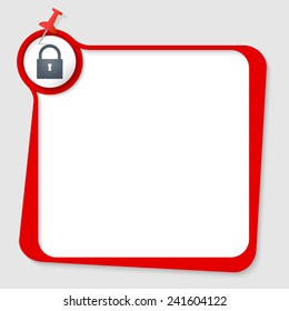 text box with pushpin and padlock