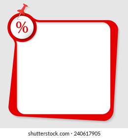 text box with pushpin and percent symbol