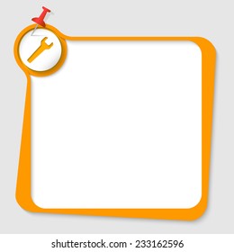 text box with spanner and pushpin