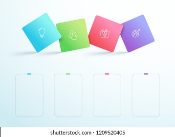 Text Box Square Shapes Overlap Infographic Template