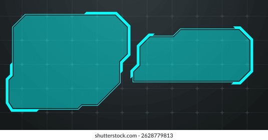 Text box technology or futuristic callout bar blue vector editable