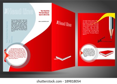  text box template for brochure in red and gray combination 