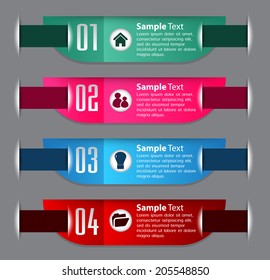 text box template for website and graphic, numbers, icon. 