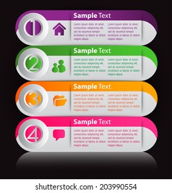 text box template for website, numbers, icon.