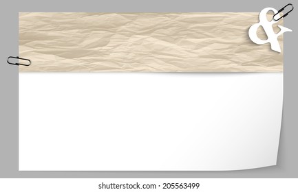 text box with texture of paper and ampersand