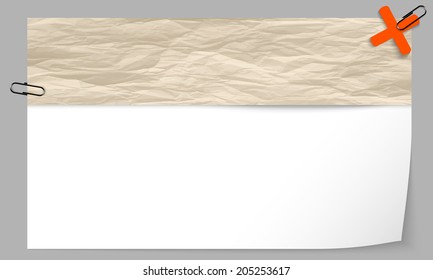 text box with texture of paper and ban symbol