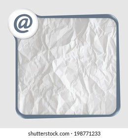 text box with texture of paper and email symbol