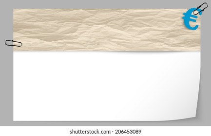 text box with texture of paper and euro symbol