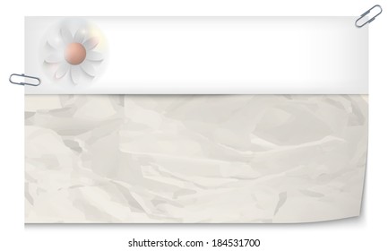 text box with texture of paper and flower