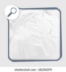 text box with texture of paper and magnifier