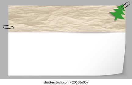 text box with texture of paper and tree symbol