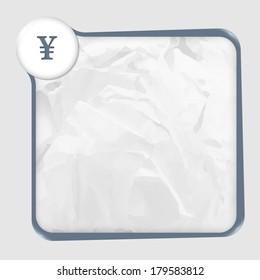 text box with texture of paper and yen sign