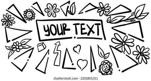 text box with various ornaments, suitable for use as greeting cards, invitation cards, birthdays and other graphic resources