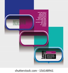 text box vector / frame vector / colorful cubes with arrows and place for your text