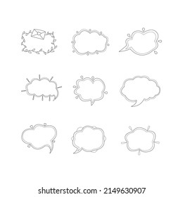 Text box vector illustration. Label, box for inserting a message. cute cartoon style text box