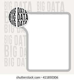 Text box for your text and big data headline