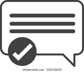Cuadros de texto y marca de verificación ilustración de estilo mínimo aislado en segundo plano