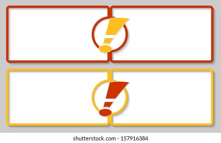 text boxes with exclamation mark