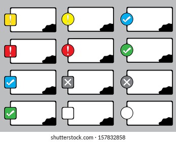 Text boxes illustrated on white
