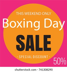 Text Boxing Day sale. Vector Illustration. Design Element.