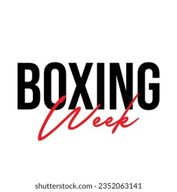 semana de boxeo de texto, ilustración vectorial