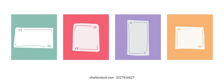 Text in brackets, citation. Hand drawn Empty frames. Speech bubble, dialog box. Vector illustartion