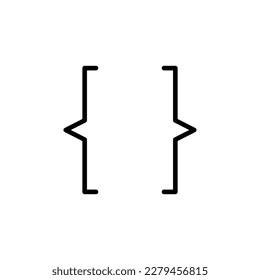 Text brackets, quote, banner icon