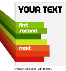 Text brochure with color lines