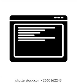 Texto no ícone da janela do navegador. Estilo preenchido.