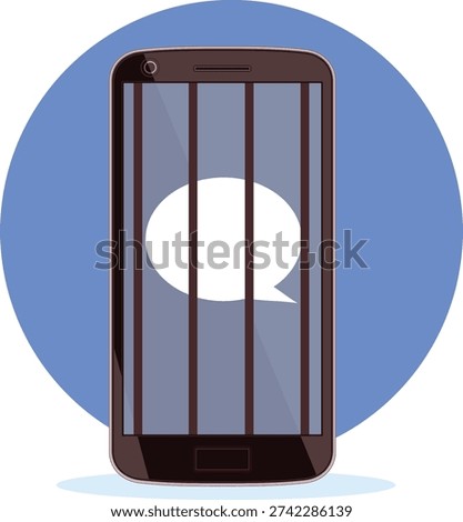 
Text Bubble Behind Bars in Online Vector Illustration
  
Conceptual illustration of an abusive content moderation policy
