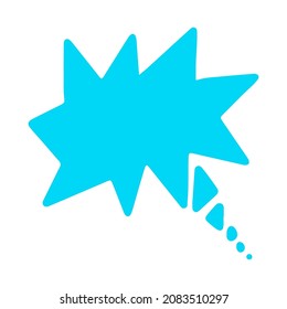 Text bubble. Hand drawn vector bubble templates for text messages. Colorful cartoon sticker isolated on the white background. Doodle text speech form templates. Blank empty blue speech bubble.