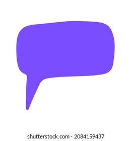 Text bubble. Hand drawn vector bubble templates for text messages. Colorful cartoon sticker isolated on the white background. Doodle text speech form templates. Blank empty blue speech bubble. Cloud.
