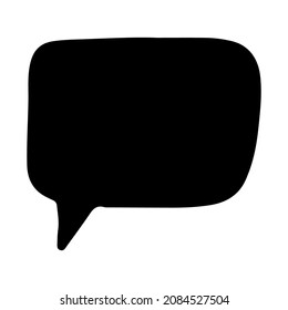 Text bubble. Hand drawn vector bubble templates for text messages. Colorful cartoon sticker isolated on the white background. Doodle text speech form templates. Blank empty black speech bubble. Cloud.