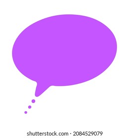 Text bubble. Hand drawn vector bubble templates for text messages. Colorful cartoon sticker isolated on the white background. Doodle text speech form templates. Blank empty violet speech bubble. Cloud