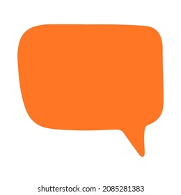 Text bubble. Hand drawn vector bubble templates for text messages. Colorful cartoon sticker isolated on the white background. Doodle text speech form templates. Blank empty orange speech bubble. Cloud