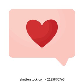 text bubble with heart isolated icon