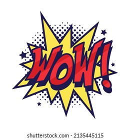 text bubble image with wow lettering
