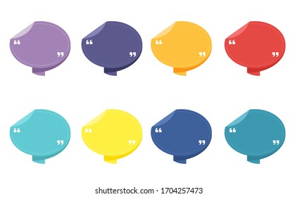 Text bubble quotes. Quote box frame set.Vector icon.