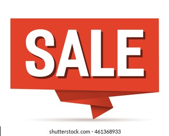 Text bubble with word sale