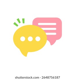 Text Blasen Messenger sozialen Netzwerken, Nachricht Benachrichtigung. Sprechblasen, Vektorgrafik. Social-Media-Kommunikationszeichen