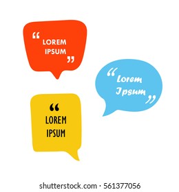 Text bubbles with quotes colorful vector illustration