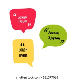 Text bubbles with quotes colorful vector illustration