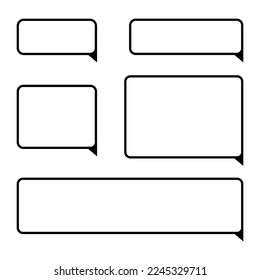 Textblasen mit schwarzer Kontur. Vektorgrafik