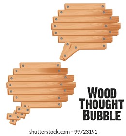 text bubbles with wood plank, vector illustration text bubbles with wood plank, vector illustration