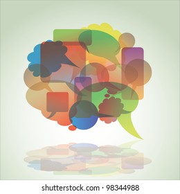 Text buble creates from  other bubbles - illustration