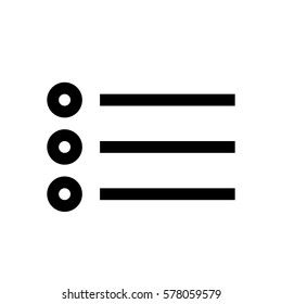 Text bullet mini line, icon, background and graphic. The icon is black and white, linear  flat, vector, pixel perfect, minimal, suitable for web and print. 