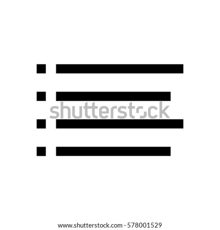 Text bullet mini line, icon, background and graphic. The icon is black and white, linear  flat, vector, pixel perfect, minimal, suitable for web and print. 