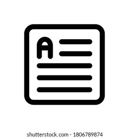 Text Button (Text Edition) icon outline vector. isolated on white background