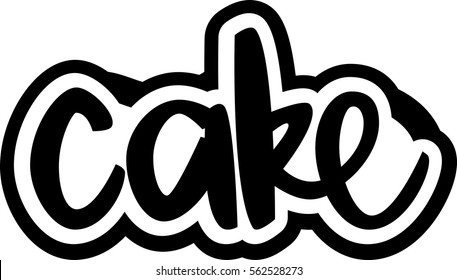 text - ''cake'' The cooking lettering designs for print and web projects. Banners, stickers, packaging. Cafe and restaurant background. Modern calligraphy and hand lettering.